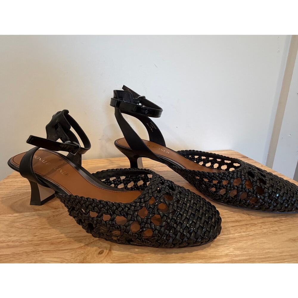Donald Pliner Nappa Sandal Black 8.5 Formal Wedding Guest Summer Fall - Picture 4 of 9
